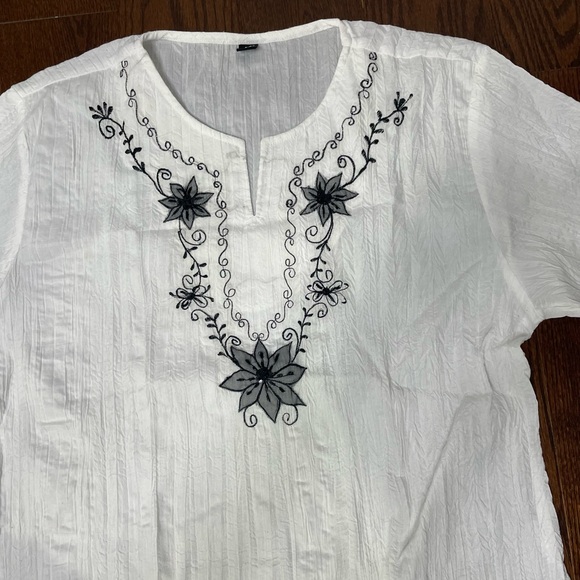 *Brand New* White T-Shirt Indian Cotton Kurta - Picture 1 of 7